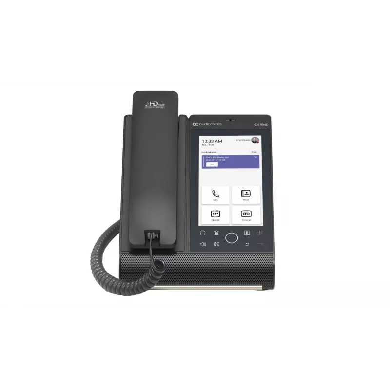 AudioCodes Teams C470HD TEAMS-C470HD-DBW Total Touch telefono IP, PoE, GbE, Bluetooth, 14 cm (5,5 pollici) 720 x 1280, USB, nero