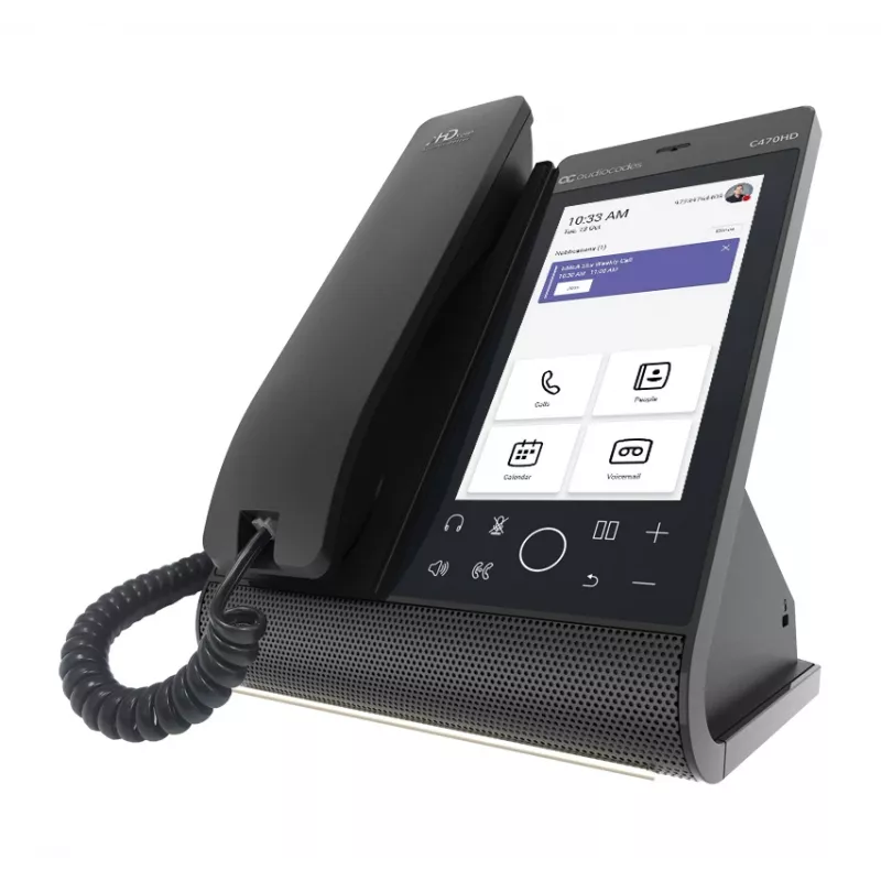 AudioCodes Teams C470HD TEAMS-C470HD-DBW Total Touch telefono IP, PoE, GbE, Bluetooth, 14 cm (5,5 pollici) 720 x 1280, USB, nero