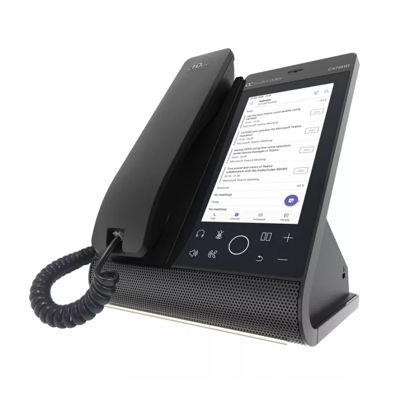 AudioCodes Teams C470HD TEAMS-C470HD-DBW Total Touch telefono IP, PoE, GbE, Bluetooth, 14 cm (5,5 pollici) 720 x 1280, USB, nero