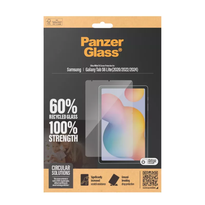 PanzerGlass ® protezione display Samsung Galaxy Tab S6 Lite (2020, 2022, 2024) | Ultra-Wide Fit