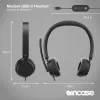 Incase Designed by Microsoft Modern USB-C Headset cuffia cablata con archetto ufficio/call center USB Type-C nero