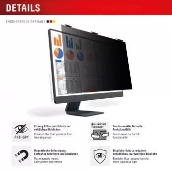 Filtro privacy a 2 vie Displex PRIVACY SAFE 21,5