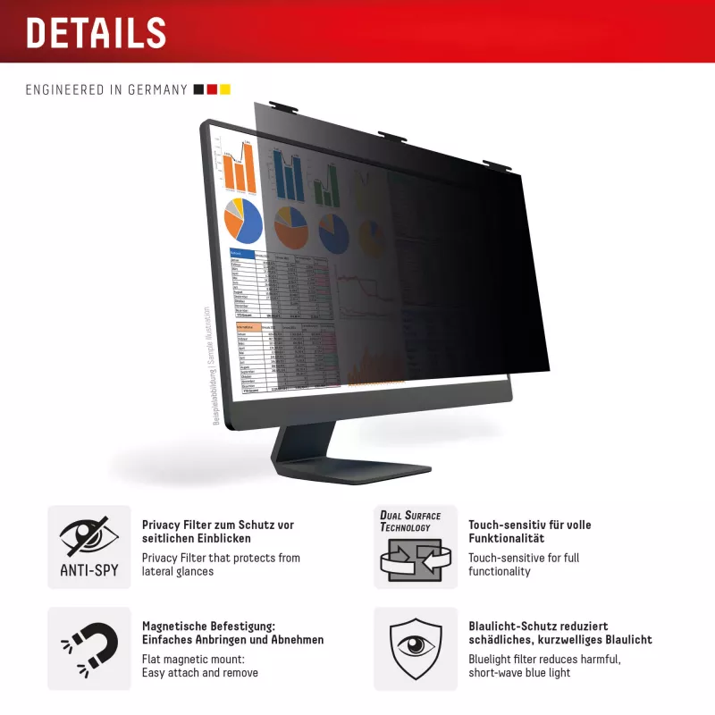 Filtro privacy a 2 vie Displex PRIVACY SAFE 21,5