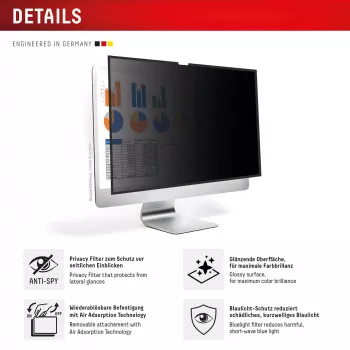 Filtro privacy a 2 vie rimovibile Displex PRIVACY SAFE per iMac 24