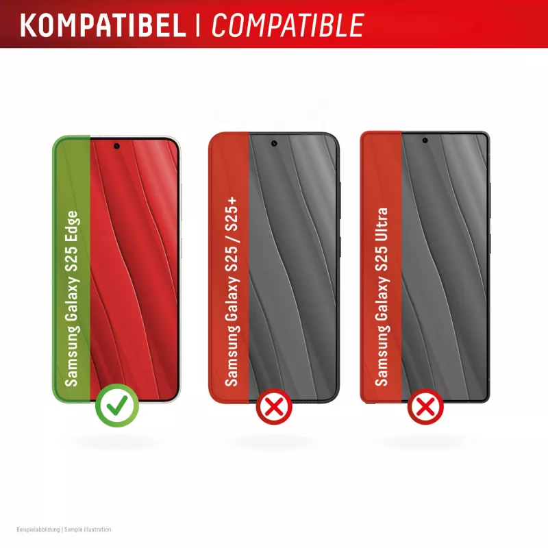 Displex Pellicola protettiva Premium (Full Cover, 10H) per Samsung Galaxy S25 Edge, cornice di montaggio Eco, Full Cover