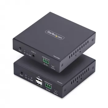 StarTech.com extender KVM HDMI su rete IP, 4K 60Hz, driverless, HDMI e USB su Ethernet/CAT6, AVoIP, kit trasmettitore e ricevitore, include kit di montaggio