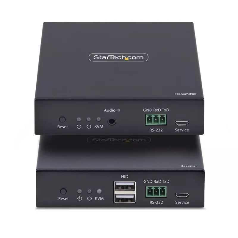 StarTech.com extender KVM HDMI su rete IP, 4K 60Hz, driverless, HDMI e USB su Ethernet/CAT6, AVoIP, kit trasmettitore e ricevitore, include kit di montaggio