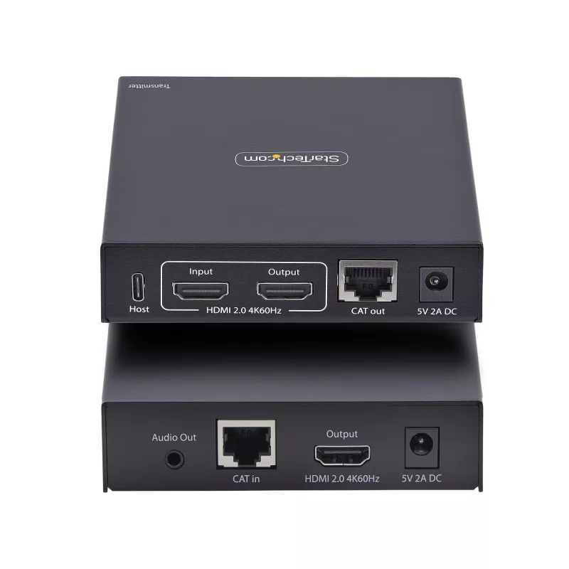 StarTech.com extender KVM HDMI su rete IP, 4K 60Hz, driverless, HDMI e USB su Ethernet/CAT6, AVoIP, kit trasmettitore e ricevitore, include kit di montaggio