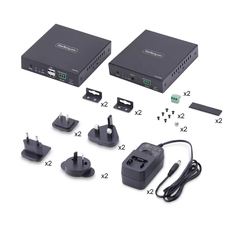 StarTech.com extender KVM HDMI su rete IP, 4K 60Hz, driverless, HDMI e USB su Ethernet/CAT6, AVoIP, kit trasmettitore e ricevitore, include kit di montaggio