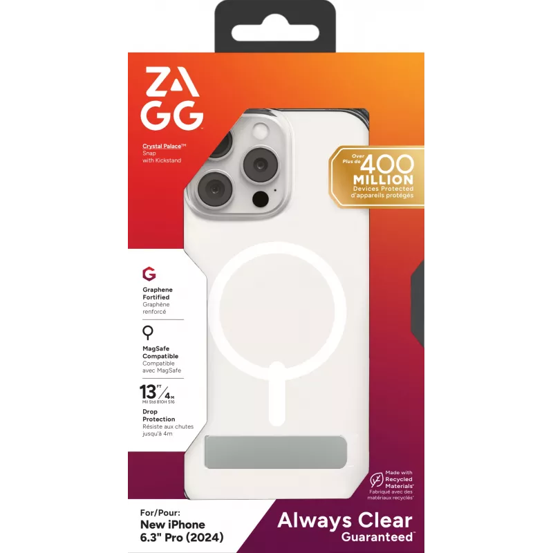 Cover ZAGG Crystal Palace Snap KS Apple iPhone 16 Pro trasparente