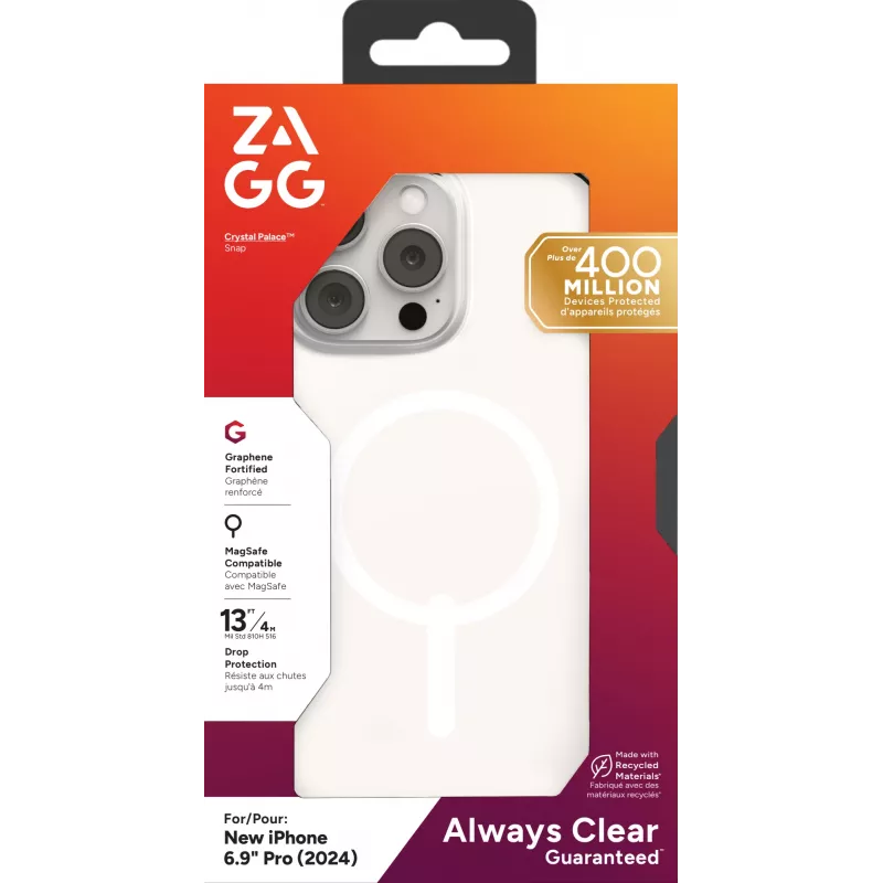 Cover ZAGG Crystal Palace Snap Apple iPhone 16 Pro Max trasparente