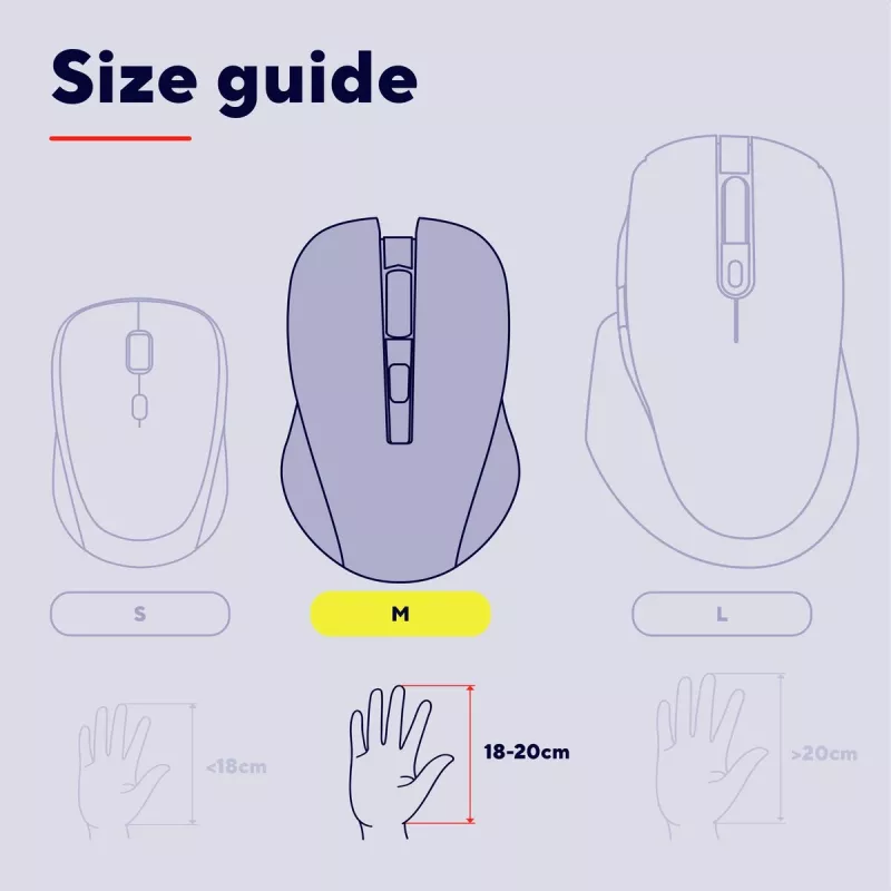 Mouse Trust 25673, universale, ambidestro, Bluetooth, 3200 DPI, 9 tasti