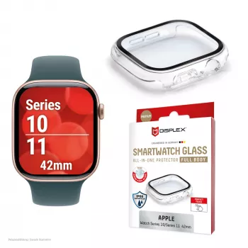 Full Body Protector e.v.i. DISPLEX Apple Series 10 42mm trasparente — pellicola protettiva a tutta superficie per Apple Watch Series 10 42mm