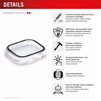 Full Body Protector e.v.i. DISPLEX Apple Series 10 42mm trasparente — pellicola protettiva a tutta superficie per Apple Watch Series 10 42mm