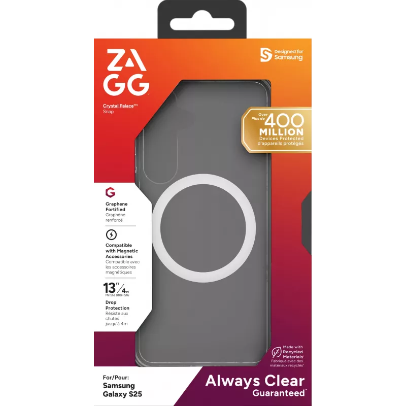 Cover ZAGG Crystal Palace Snap Samsung Galaxy S25 trasparente