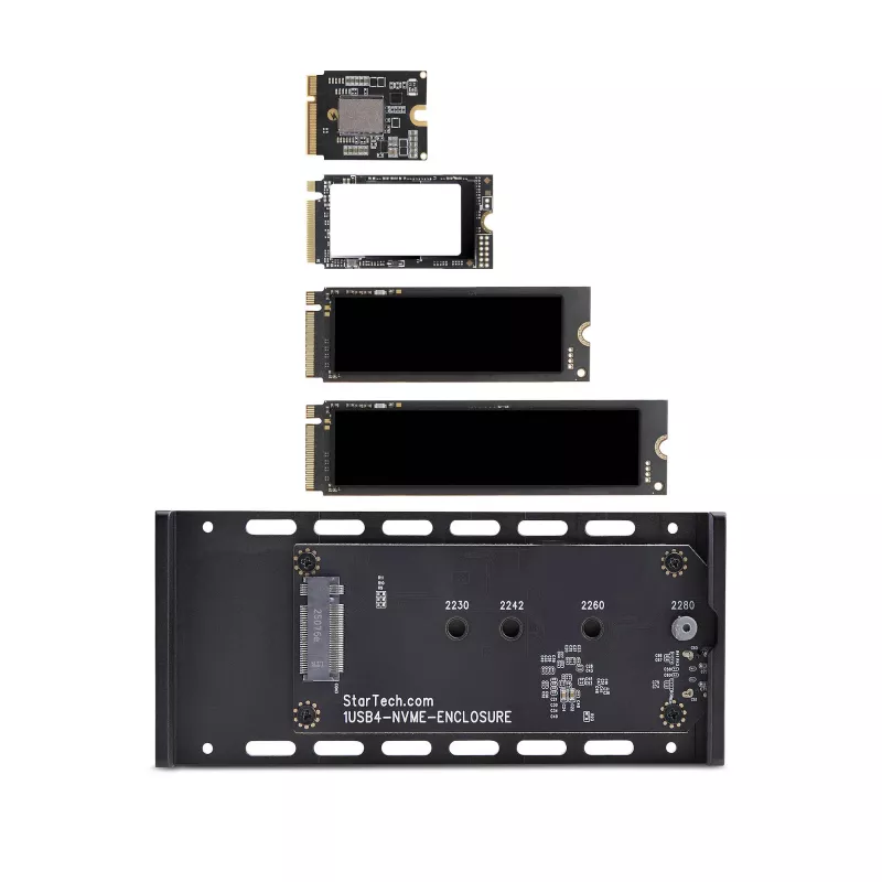 Case USB4 M.2 NVMe StarTech.com, 40 Gbit/s, case esterno USB-C/Thunderbolt per SSD NVMe, case con dissipatore in alluminio, B+M/M-Key