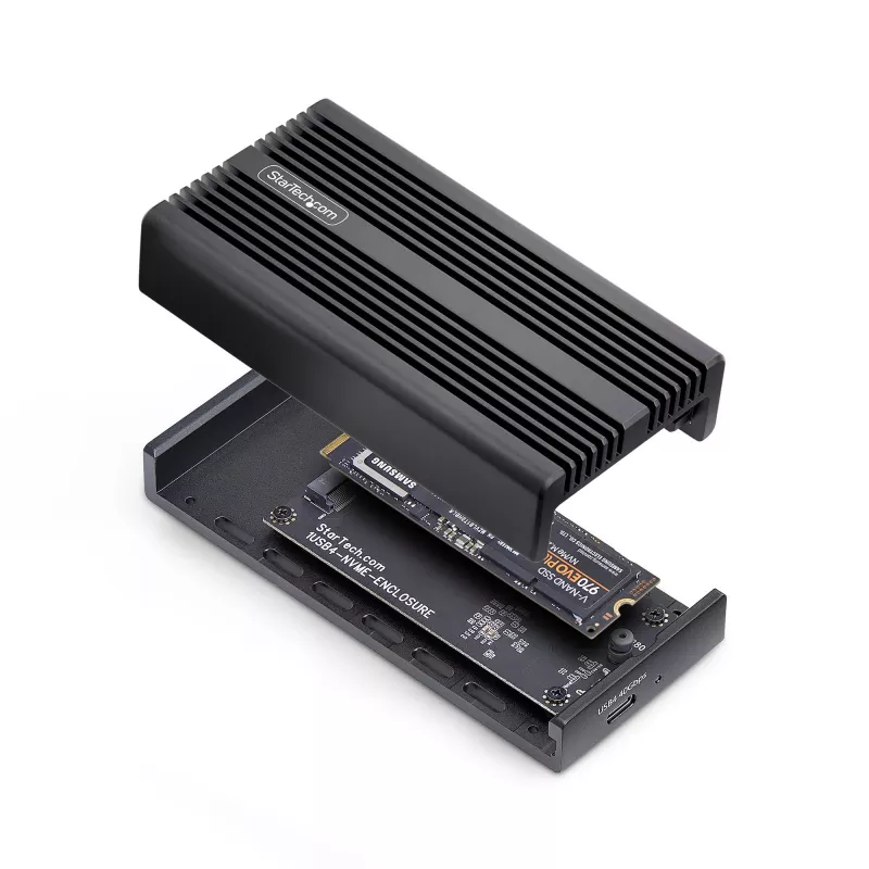 Case USB4 M.2 NVMe StarTech.com, 40 Gbit/s, case esterno USB-C/Thunderbolt per SSD NVMe, case con dissipatore in alluminio, B+M/M-Key
