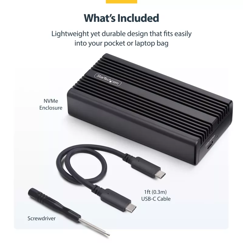 Case USB4 M.2 NVMe StarTech.com, 40 Gbit/s, case esterno USB-C/Thunderbolt per SSD NVMe, case con dissipatore in alluminio, B+M/M-Key