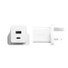 Caricabatterie PanzerGlass empower™ by ® Turbo 35W incl. USB-C + USB-A | spina UK | bianco argento