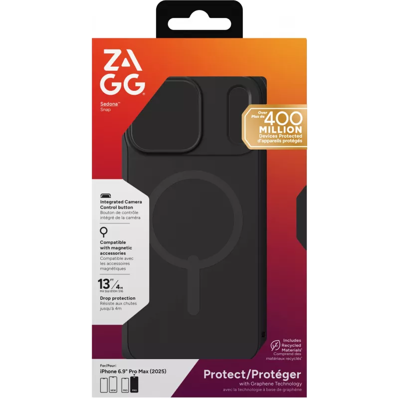 Custodia ZAGG Sedona Snap per Apple iPhone 17 Pro Max Flood nero