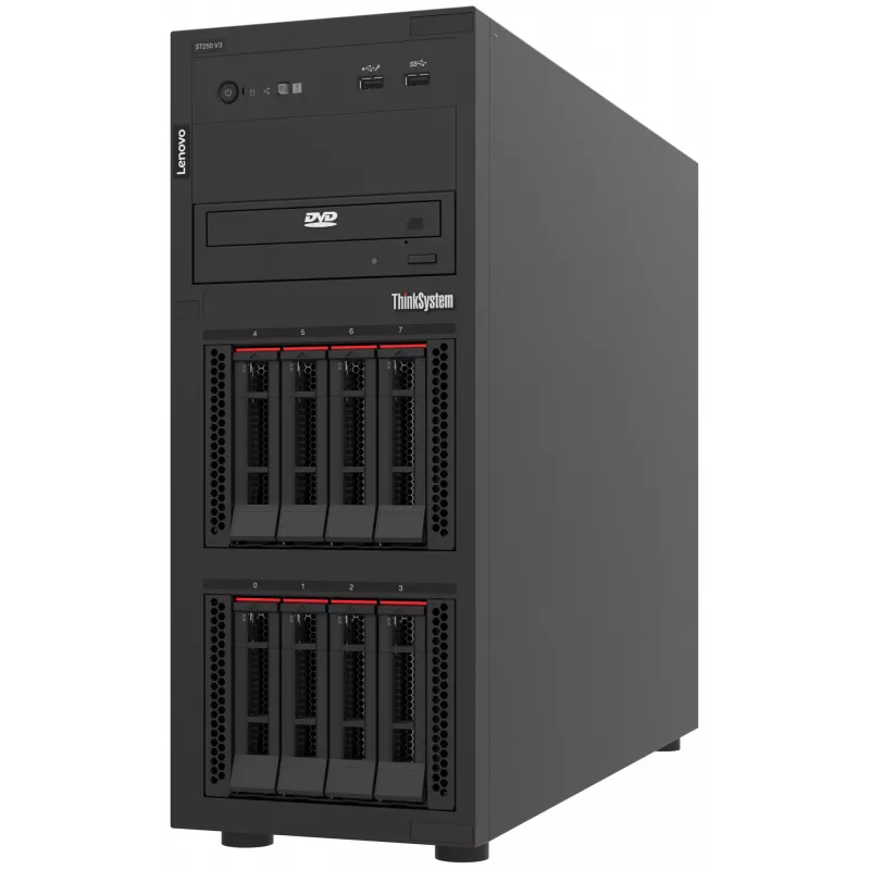 Lenovo ThinkSystem ST250 V3 7DCE100BEA server tower, Intel Xeon 6315P 4C 2,8 GHz 55 W, 16 GB, 1x 800 W