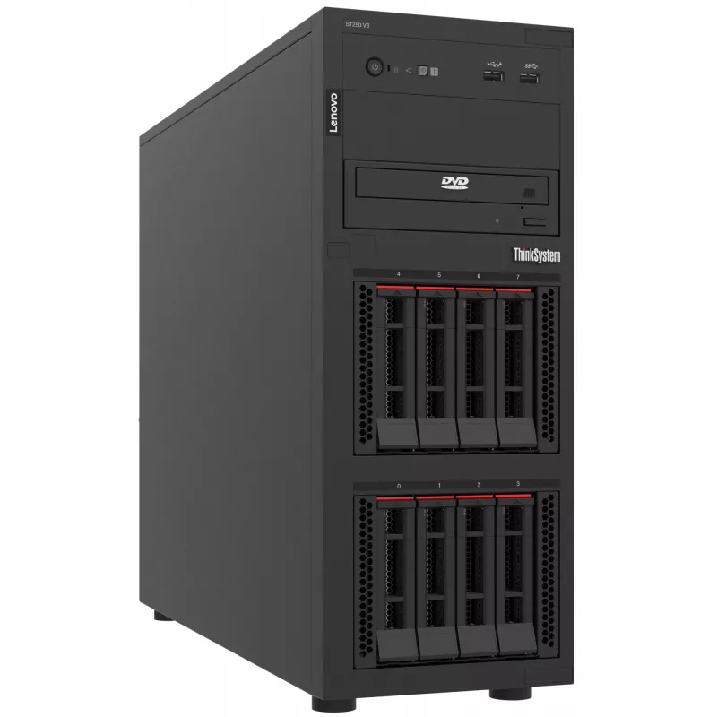 Lenovo ThinkSystem ST250 V3 7DCE100BEA server tower, Intel Xeon 6315P 4C 2,8 GHz 55 W, 16 GB, 1x 800 W