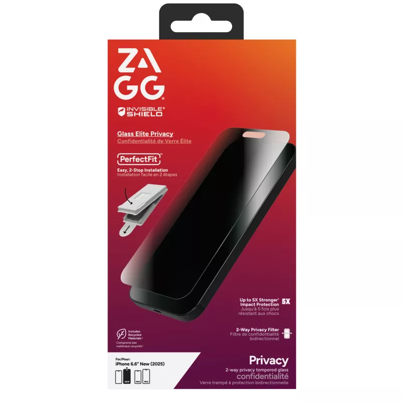 ZAGG InvisibleShield Glass Elite Privacy 200118656 protezione per schermo per Apple iPhone Air
