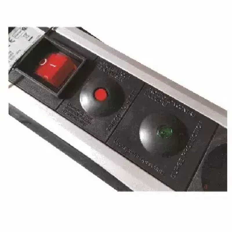 Prolunga di alimentazione M-Cab POW0001 2m 6 prese AC per interni nero argento