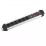 Prolunga di alimentazione M-Cab POW0001 2m 6 prese AC per interni nero argento