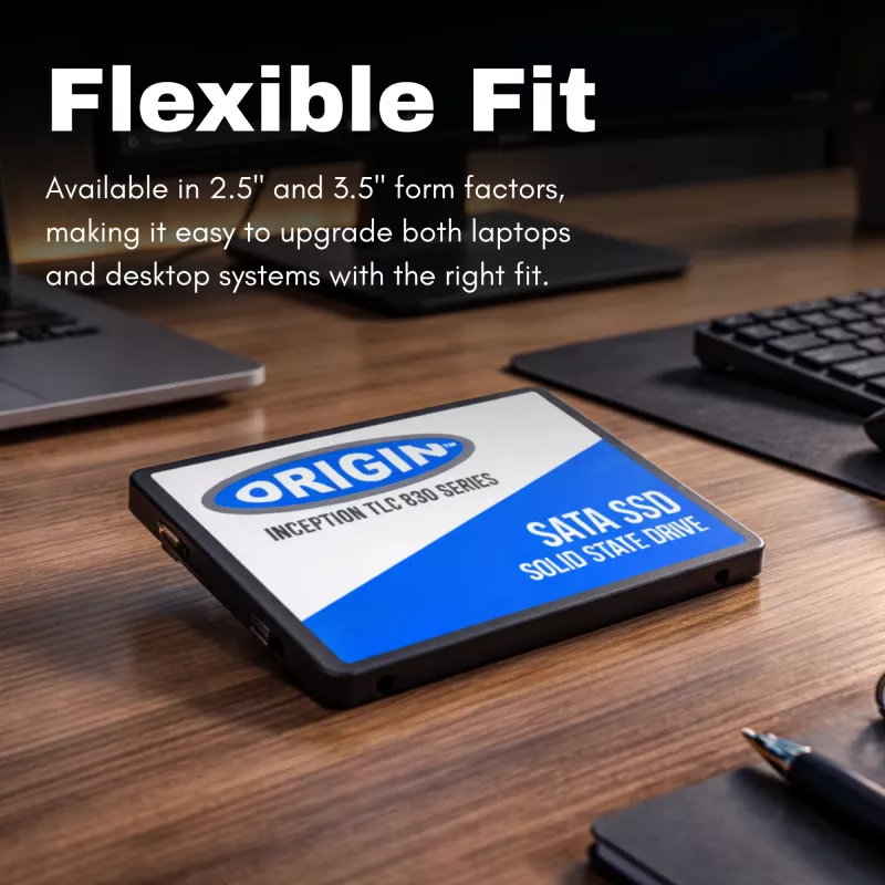 Origin Storage OTLC5123DSATA/2.5 Inception TLC830 Series SSD, 512 GB, 2,5 pollici, SATA III 6 Gbit/s, 3D TLC, 7 mm