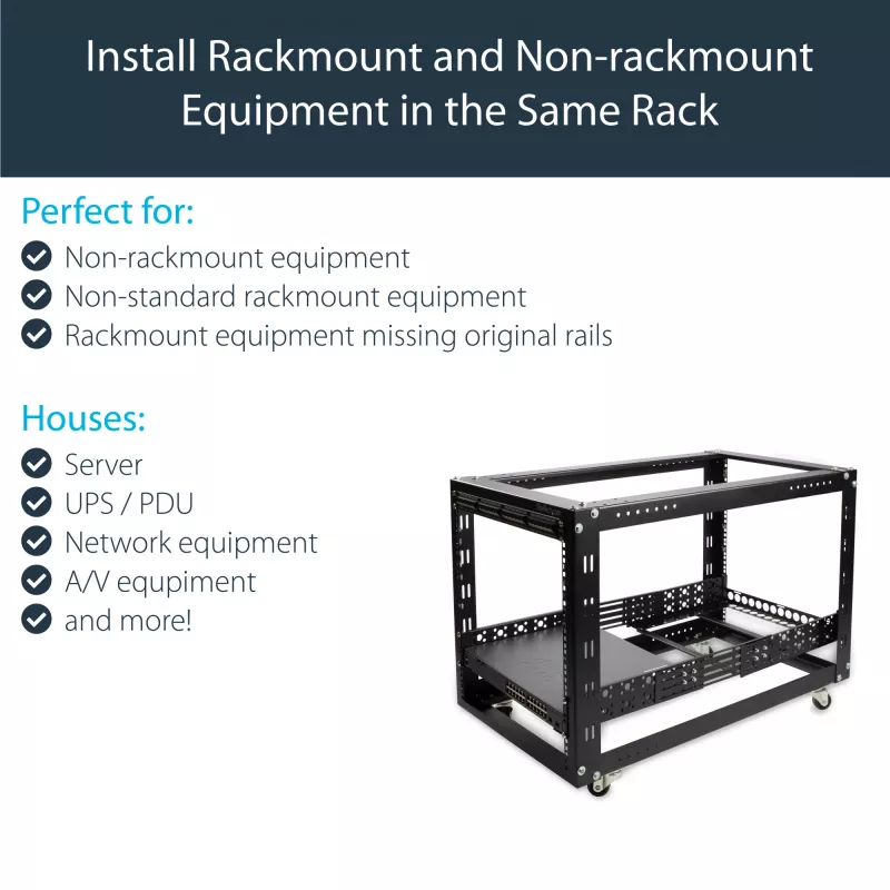 Guide rack universali per server StarTech.com 2U fisse da 19 pollici con profondità regolabile