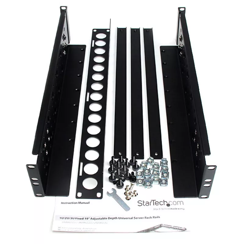 Guide rack universali per server StarTech.com 2U fisse da 19 pollici con profondità regolabile