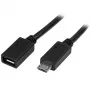 StarTech.com USBUBEXT50CM cavo di prolunga Micro-USB M/F, 0,5 m (20 pollici), Micro-USB B, USB 2.0, nero