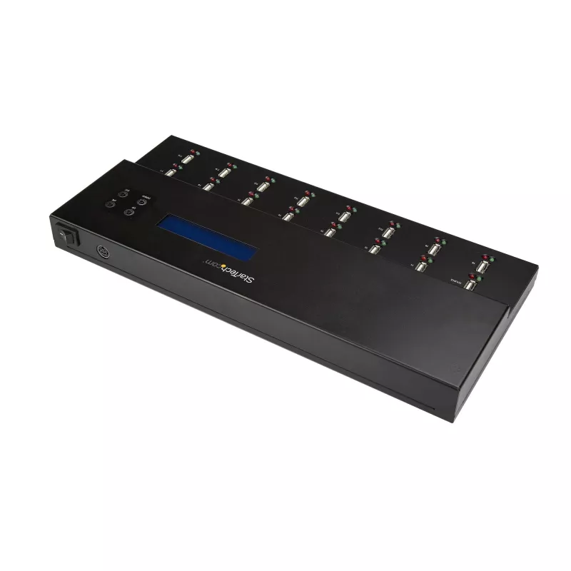 StarTech.com Duplicatore e cancellatore autonomo di chiavette USB 1 a 15, copiatore multiplo di unità flash USB, copia di sistema, file e intera unità a 1,5 GB/min, cancellazione singola e a 3 passaggi, display LCD – TAA