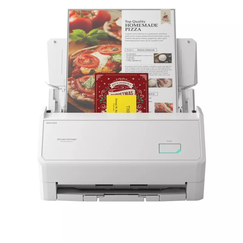 Scanner documenti ADF Ricoh ScanSnap iX2400 — A4, 600 x 600 DPI, 45 ppm, ADF 100 fogli, Dual CIS, bianco