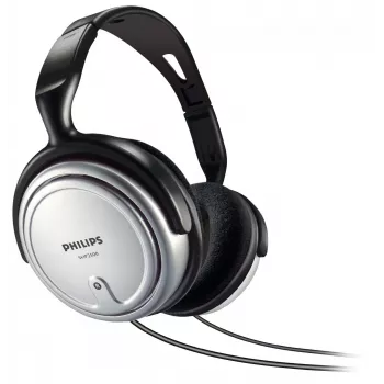 Philips Indoor Corded TV Headphone SHP2500/10, con filo, 15 - 22000 Hz, musica, 909 g, cuffie, nero, argento