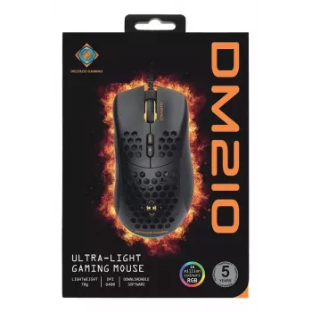 Mouse da gaming Deltaco DM210 cavo ultrasottile RGB nero