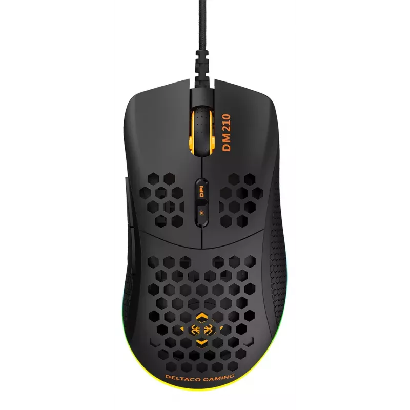 Mouse da gaming Deltaco DM210 cavo ultrasottile RGB nero