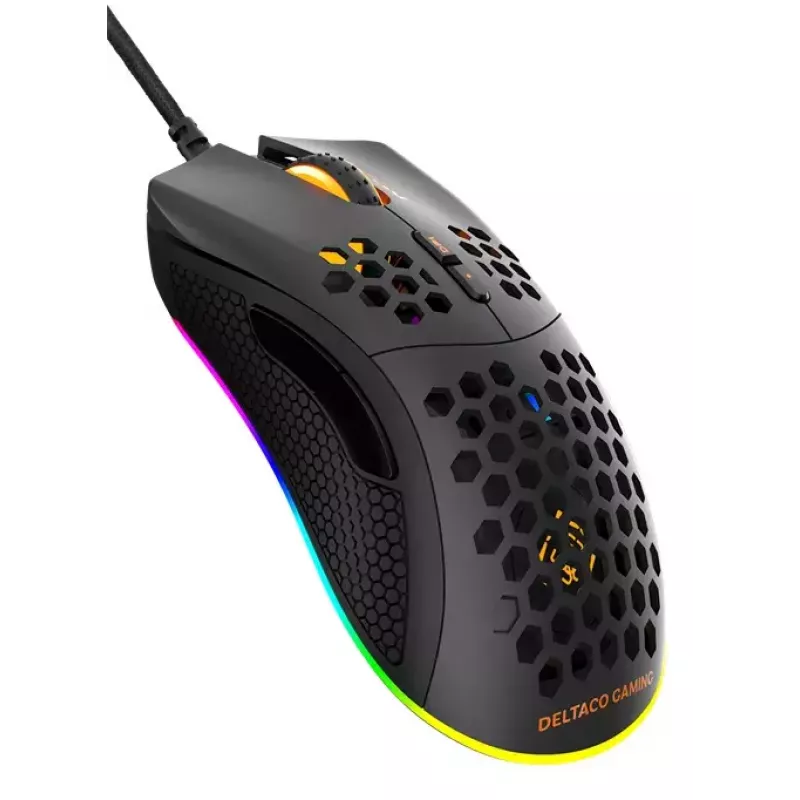 Mouse da gaming Deltaco DM210 cavo ultrasottile RGB nero