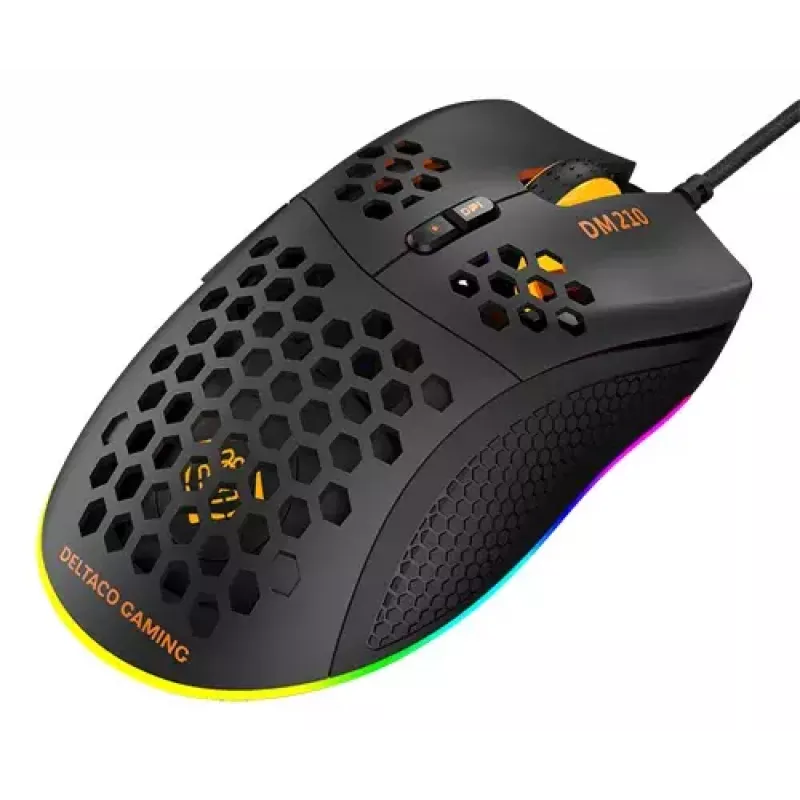 Mouse da gaming Deltaco DM210 cavo ultrasottile RGB nero