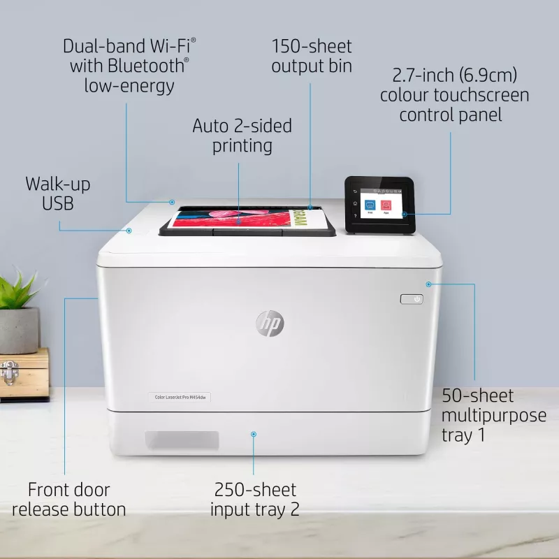 HP Color LaserJet Pro M454dw, stampa, stampa USB frontale; stampa fronte-retro