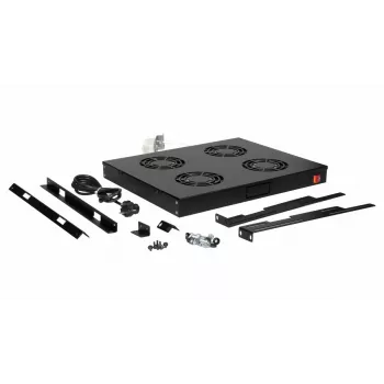 Equip ventole di raffreddamento 19', 1U, 4 ventole, RAL9005 nero
