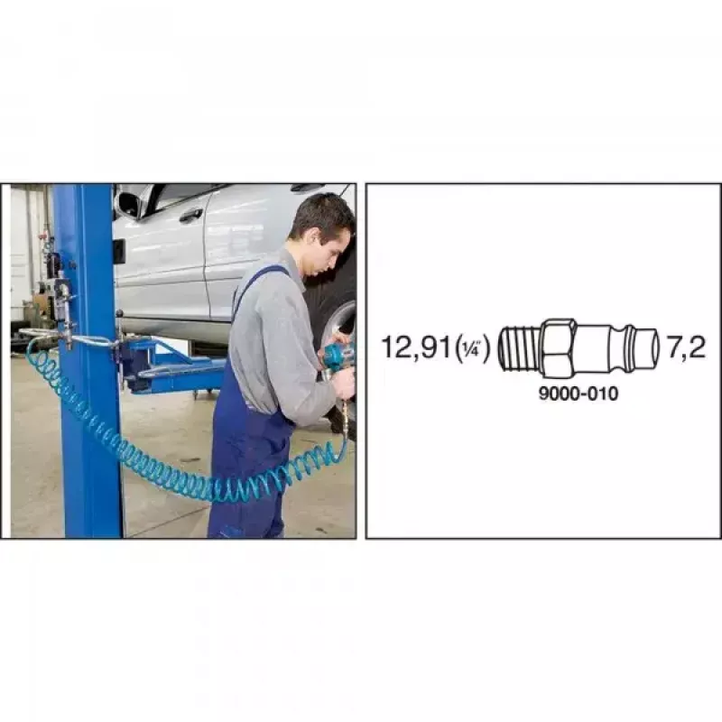 Tubo aria compressa HAZET 9040-7 7,62 m 10 bar blu