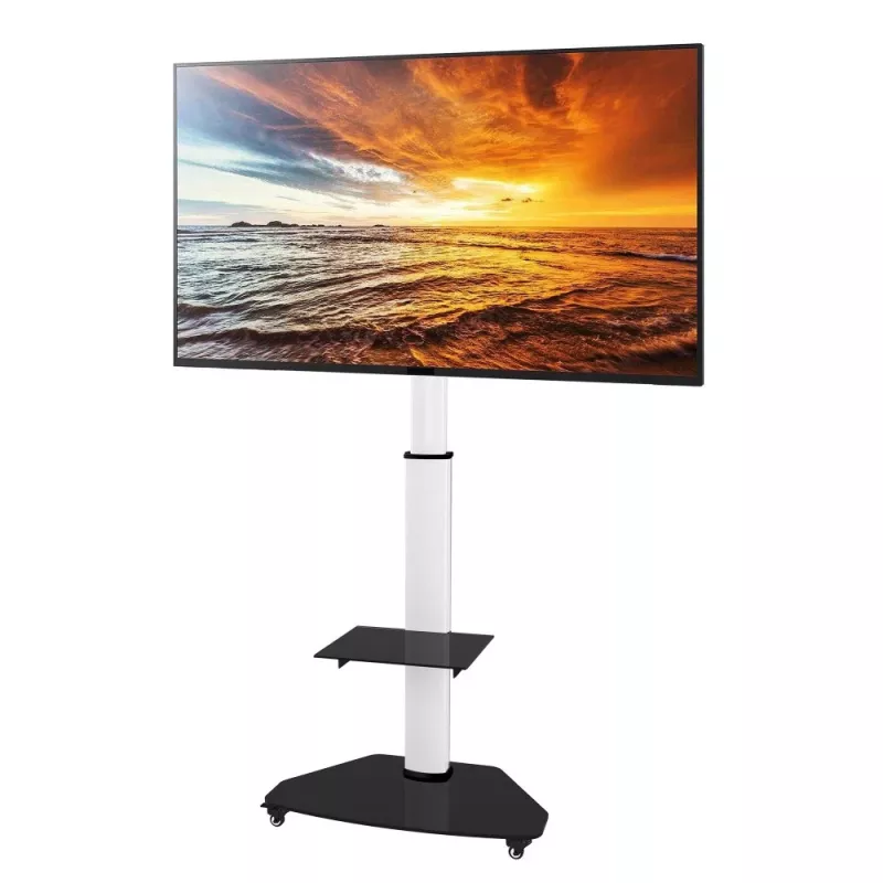 Techly supporto a pavimento con carrello TV LCD/LED/Plasma 37-70 pollici bianco