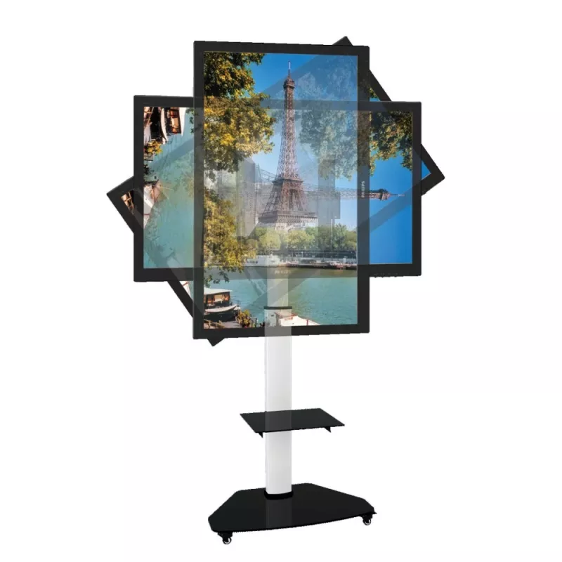 Techly supporto a pavimento con carrello TV LCD/LED/Plasma 37-70 pollici bianco