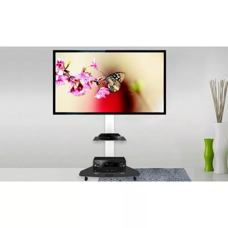 Techly supporto a pavimento con carrello TV LCD/LED/Plasma 37-70 pollici bianco