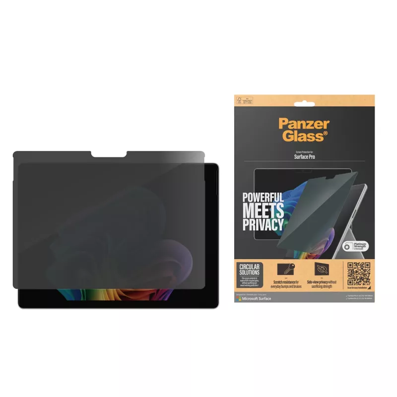 PanzerGlass ® pellicola protettiva per display privacy Microsoft Surface Pro X | Pro 8 | Pro 9 | Pro 10 | Pro 11th Edition | Ultra-Wide Fit