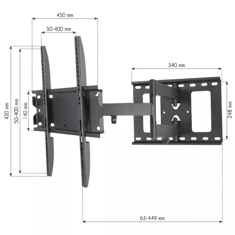 Techly ICA-PLB 148M supporto a parete per TV 139,7 cm (55 pollici) nero