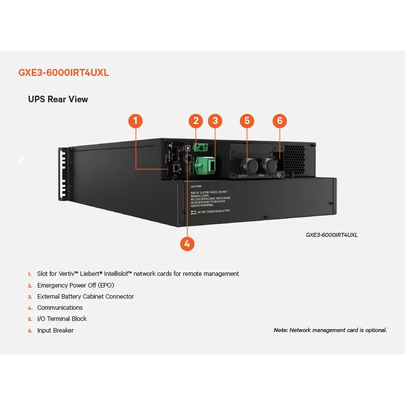 Vertiv Liebert GXE3-6000IRT4UXL gruppo di continuità (UPS) doppia conversione (online) 6 kVA 6000 W