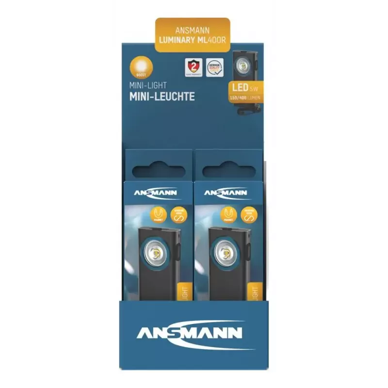 Torcia portachiavi Ansmann ML400R nera LED 5W ricaricabile USB